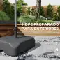 Base para Sombrilla con Ruedas Asa Telescópica para Postes Ø38 mm Ø48 mm Rellenable de Arena 72 kg o Agua 45 Litros