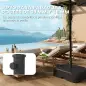 Base para Sombrilla con Ruedas Asa Telescópica para Postes Ø38 mm Ø48 mm Rellenable de Arena 72 kg o Agua 45 Litros
