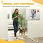 Barrera de Seguridad para Perros 74,5-111,5 cm Puerta para Perros para Escaleras con Pestillo Cierre Automático Blanco
