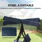 Balancín de Jardín Exterior Columpio de 3 Plazas con Toldo Ajustable y Marco de Acero 172x118x153 cm Azul Marino