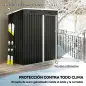 Cobertizo de Jardín Exterior 1,37 m² 163x90x179 cm con Puerta con Pestillo y Ranuras de Ventilación Gris Oscuro Cobertizo de Jardín Exterior 1,37 m² 163x90x179 cm con Puerta con Pestillo y Ranuras de Ventilación Gris Oscuro
