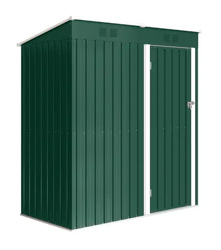 Cobertizo de Jardín Exterior 1,37 m² 163x90x179 cm con Puerta con Pestillo y Ranuras de Ventilación Verde