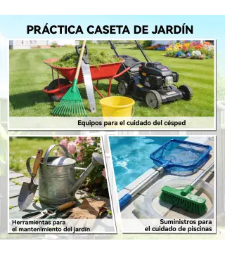 Cobertizo de Jardín Exterior 1,37 m² 163x90x179 cm con Puerta con Pestillo y Ranuras de Ventilación Verde