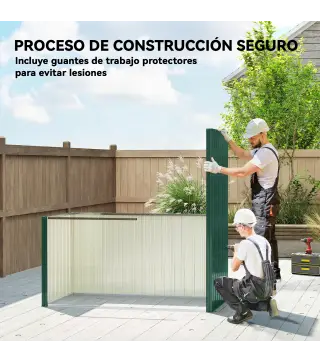 Cobertizo de Jardín Exterior 1,37 m² 163x90x179 cm con Puerta con Pestillo y Ranuras de Ventilación Verde