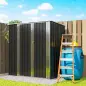 Cobertizo de Jardín Exterior Metálico 1,37 m² 163x89x163 cm con Techo Inclinado, Puertas con Pestillo y Guantes Gris