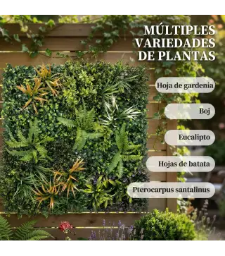 Seto Artificial Ocultación Jardín en Rollo 1x1 m Valla de Privacidad de Hiedra Artificial para Balcón Exterior