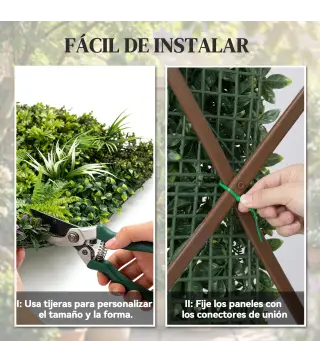 Seto Artificial Ocultación Jardín en Rollo 1x1 m Valla de Privacidad de Hiedra Artificial para Balcón Exterior
