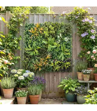 Seto Artificial Ocultación Jardín en Rollo 1x1 m Valla de Privacidad de Hiedra Artificial para Balcón Exterior