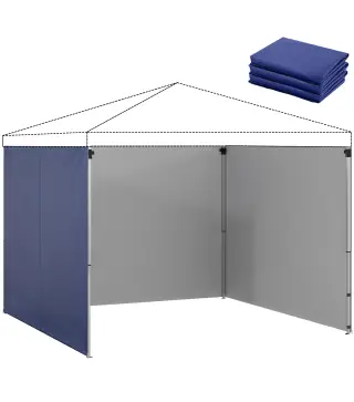 3 Paredes Laterales para Carpas de 3x3 m 300x200 cm Paredes Laterales de Repuesto de Tela Oxford con Cremallera Azul
