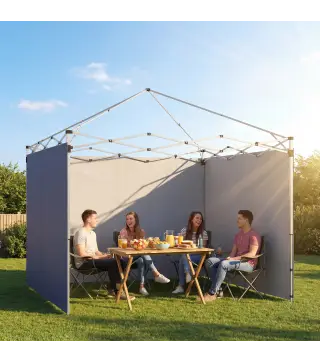 3 Paredes Laterales para Carpas de 3x3 m 300x200 cm Paredes Laterales de Repuesto de Tela Oxford con Cremallera Azul