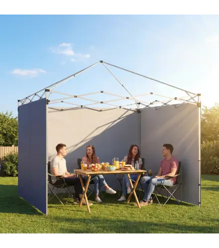 3 Paredes Laterales para Carpas de 3x3 m 300x200 cm Paredes Laterales de Repuesto de Tela Oxford con Cremallera Azul