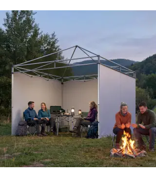 3 Paredes Laterales para Carpas de 3x3 m 300x200 cm Paredes Laterales de Repuesto de Tela Oxford con Cremallera Azul