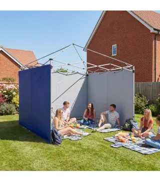 3 Paredes Laterales para Carpas de 3x3 m 300x200 cm Paredes Laterales de Repuesto de Tela Oxford con Cremallera Azul