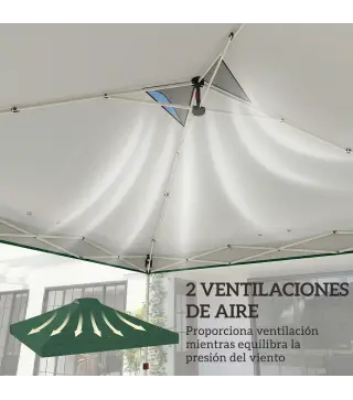 Toldo de Pérgola de Recambio 3x3 m Techo de Repuesto para Carpa Plegable de Tela Oxford 210D Protección UV 50+ Verde