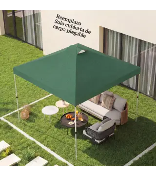 Toldo de Pérgola de Recambio 3x3 m Techo de Repuesto para Carpa Plegable de Tela Oxford 210D Protección UV 50+ Verde