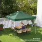Toldo de Pérgola de Recambio 3x3 m Techo de Repuesto para Carpa Plegable de Tela Oxford 210D Protección UV 50+ Verde
