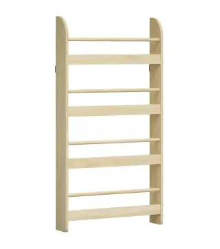 Estantería de Pared de Libros con 4 Estantes Librería Infantil para Hogar Oficina Carga 30kg 59x12x113cm Natural