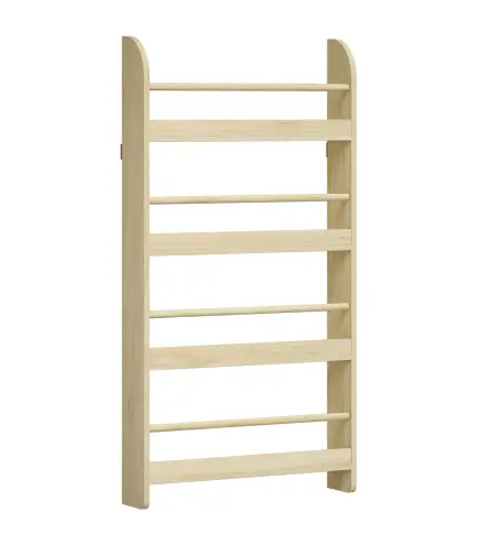 Estantería de Pared de Libros con 4 Estantes Librería Infantil para Hogar Oficina Carga 30kg 59x12x113cm Natural