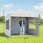 Carpa Plegable Pop-up 3x3 m con 3 Paredes 2 Ventanas Altura Ajustable UPF50+ Bolsa Transporte y Sacos de Arena Blanco