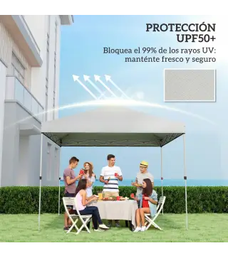 Toldo de Pérgola de Recambio 3x3 m Techo de Repuesto para Carpa Plegable de Tela Oxford 210D Protección UV 50+ Blanco