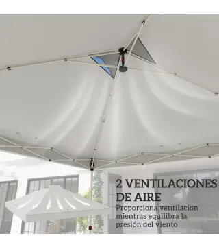 Toldo de Pérgola de Recambio 3x3 m Techo de Repuesto para Carpa Plegable de Tela Oxford 210D Protección UV 50+ Blanco