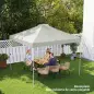 Toldo de Pérgola de Recambio 3x3 m Techo de Repuesto para Carpa Plegable de Tela Oxford 210D Protección UV 50+ Blanco