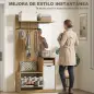 Perchero Entrada Recibidor con Zapatero Armario Estantes Abiertos y 4 Ganchos 80x36x168 cm Roble