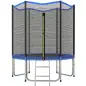 Cama Elástica Exterior Ø183 cm Trampolín para Niños con Red de Seguridad Escalera y Acolchado de Muelles Azul
