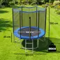 Cama Elástica Exterior Ø183 cm Trampolín para Niños con Red de Seguridad Escalera y Acolchado de Muelles Azul