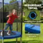 Cama Elástica Exterior Ø183 cm Trampolín para Niños con Red de Seguridad Escalera y Acolchado de Muelles Azul