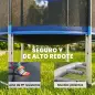 Cama Elástica Exterior Ø183 cm Trampolín para Niños con Red de Seguridad Escalera y Acolchado de Muelles Azul
