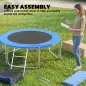 Cama Elástica Exterior Ø183 cm Trampolín para Niños con Red de Seguridad Escalera y Acolchado de Muelles Azul