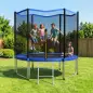Cama Elástica Exterior Ø305 cm Trampolín para Niños con Red de Seguridad Escalera y Acolchado de Muelles Azul