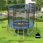 Cama Elástica Exterior Ø305 cm Trampolín para Niños con Red de Seguridad Escalera y Acolchado de Muelles Azul