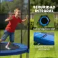 Cama Elástica Exterior Ø305 cm Trampolín para Niños con Red de Seguridad Escalera y Acolchado de Muelles Azul