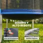 Cama Elástica Exterior Ø305 cm Trampolín para Niños con Red de Seguridad Escalera y Acolchado de Muelles Azul