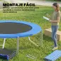 Cama Elástica Exterior Ø305 cm Trampolín para Niños con Red de Seguridad Escalera y Acolchado de Muelles Azul