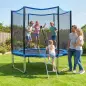 Cama Elástica Exterior Ø305 cm Trampolín para Niños con Red de Seguridad Escalera y Acolchado de Muelles Azul