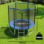 Cama Elástica Exterior Ø244 cm Trampolín para Niños con Red de Seguridad Escalera y Acolchado de Muelles Azul
