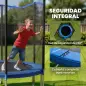 Cama Elástica Exterior Ø244 cm Trampolín para Niños con Red de Seguridad Escalera y Acolchado de Muelles Azul