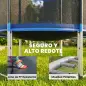 Cama Elástica Exterior Ø244 cm Trampolín para Niños con Red de Seguridad Escalera y Acolchado de Muelles Azul