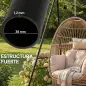 Soporte para Silla Colgante Hamaca 183 cm Soporte para Columpio Estructura de Acero Almohadillas Antideslizantes Negro