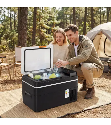 Nevera Portátil Eléctrica 30L con Compresor Control por App Pantalla Luz LED Asa Modos ECO y MAX de -20℃ a +20 ℃ Negro