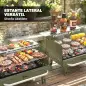 Barbacoa de Carbón Plegable 52x37x31,8 cm con Rejilla Ajustable Estante Lateral Plegable y Bandeja Extraíble Verde