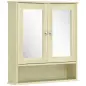 Armario de Baño con Espejo Armario de Pared con 2 Puertas Estante Abierto Estante Ajustable 56x13x58cm Natural
