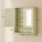 Armario de Baño con Espejo Armario de Pared con 2 Puertas Estante Abierto Estante Ajustable 56x13x58cm Natural