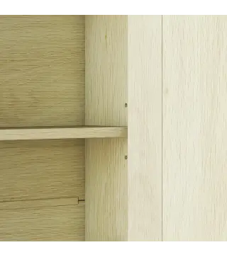 Armario de Baño con Espejo Armario de Pared con 2 Puertas Estante Abierto Estante Ajustable 56x13x58cm Natural