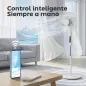 Ventilador de Pie con Control Remoto Función Wifi Altura Ajustable 3 Velocidades 3 Modos Oscilación Temporizador Blanco