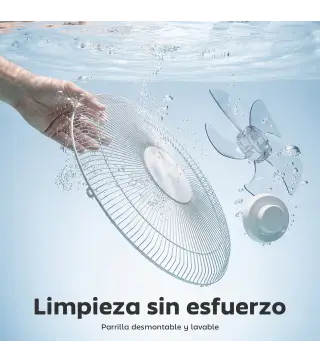 Ventilador de Pie con Control Remoto Función Wifi Altura Ajustable 3 Velocidades 3 Modos Oscilación Temporizador Blanco