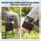 Taburete de Jardín Plegable con Almohadilla de EVA Asiento de Jardín con Bolsa para Herramientas en Cintura Carga 150kg